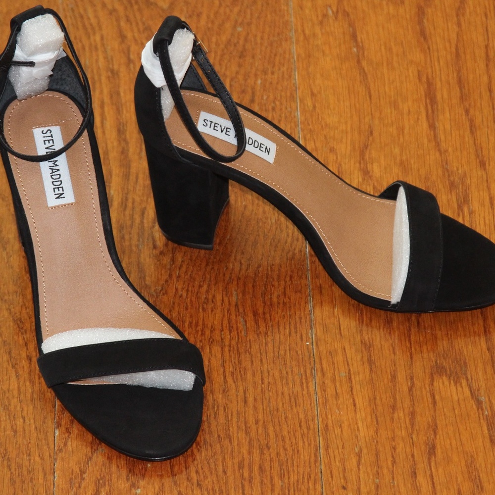STEVE MADDEN Black Suede High Heel Sandals Size 9
